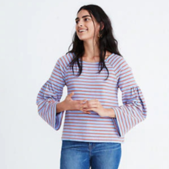 Madewell Tops - NWT Madewell Shirred-Sleeve Sailor Top Small